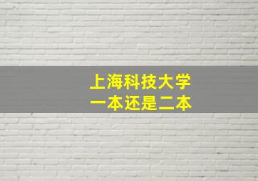 上海科技大学 一本还是二本